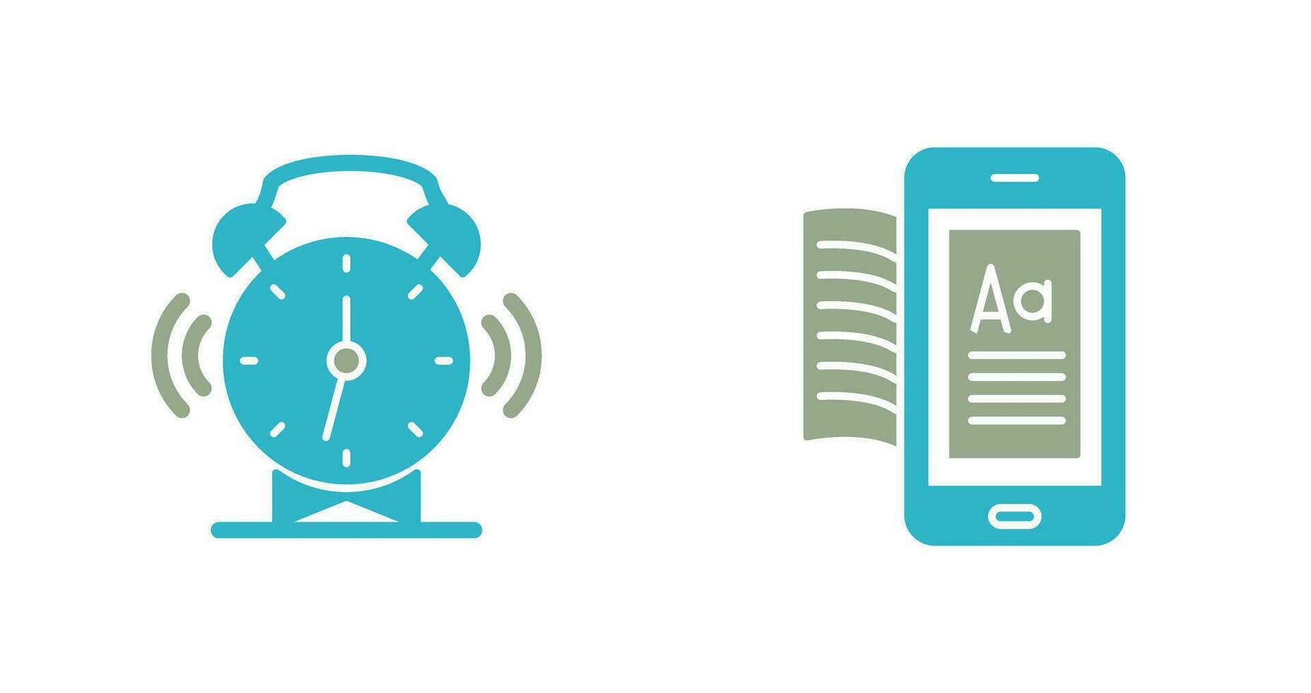 Alarm Clock and Ebook Icon vector