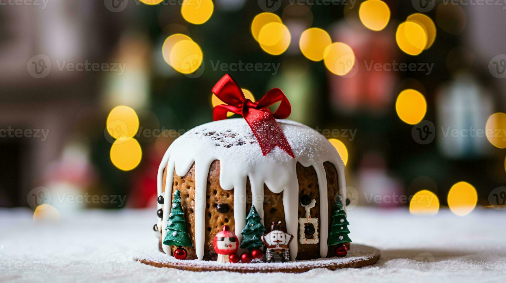 ai generativo cerca arriba Disparo de Navidad galletas con hermosa decoraciones foto