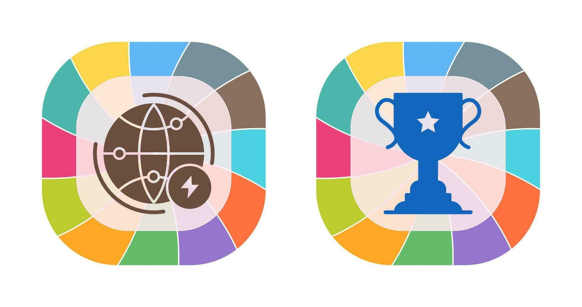 Globe Earth and Trophy Icon vector
