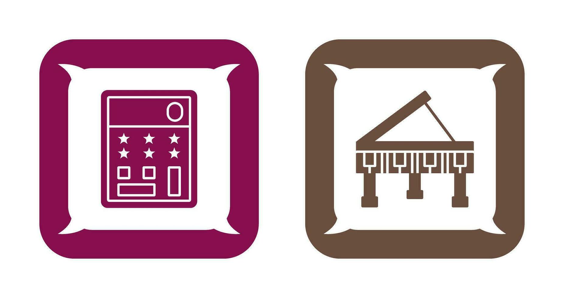 Grand Piano and Calculator Icon vector