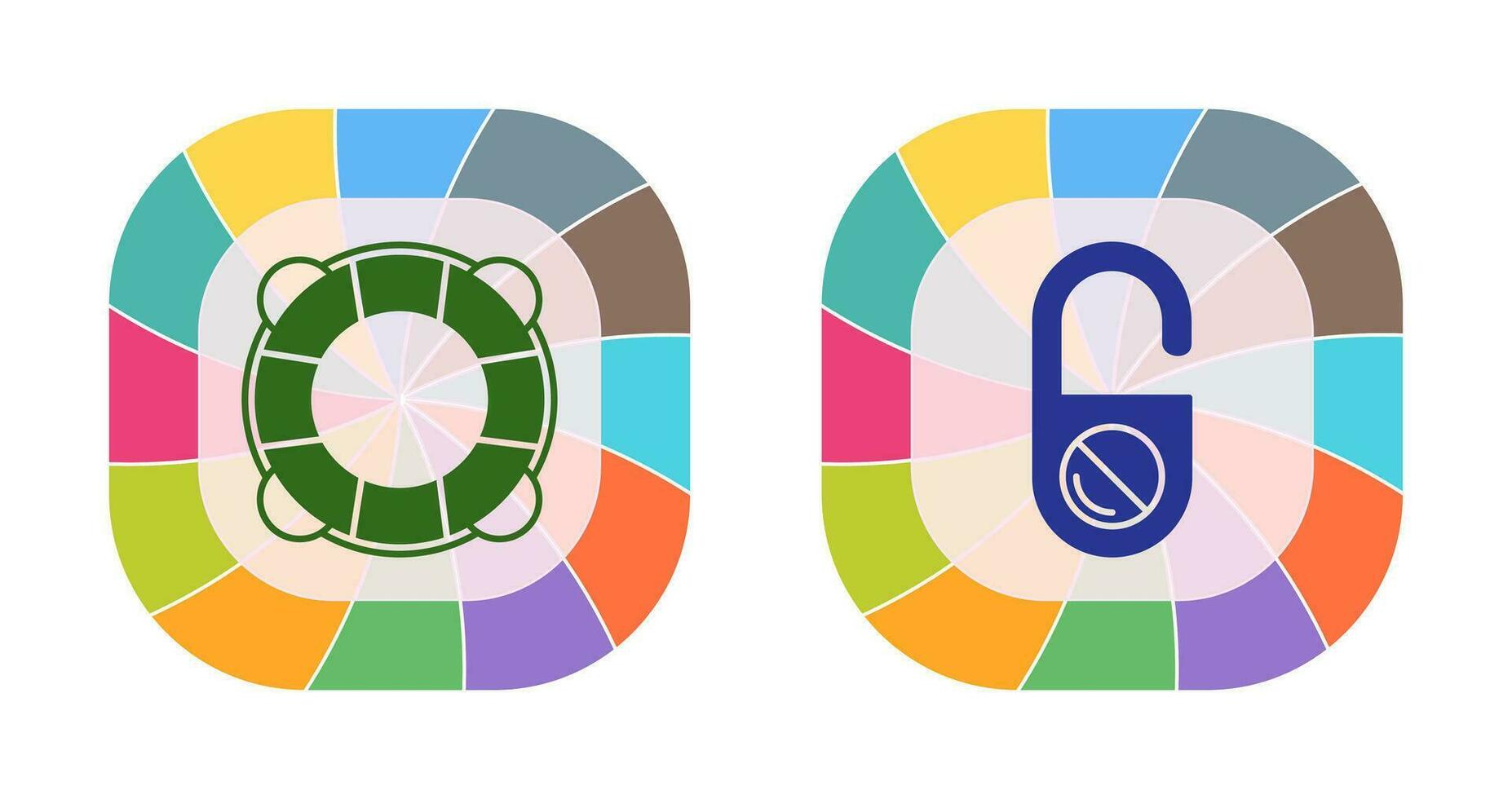 Life Preserver and Do Not Disturb Icon vector