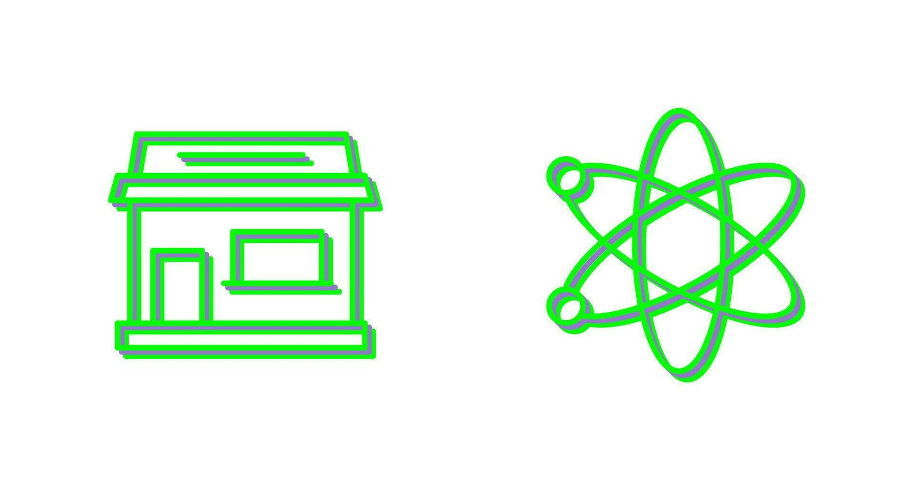 Shop and Atom Icon vector