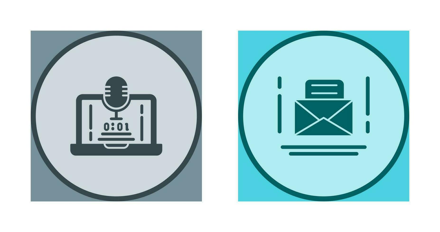 Voice Recorder and Email Icon vector