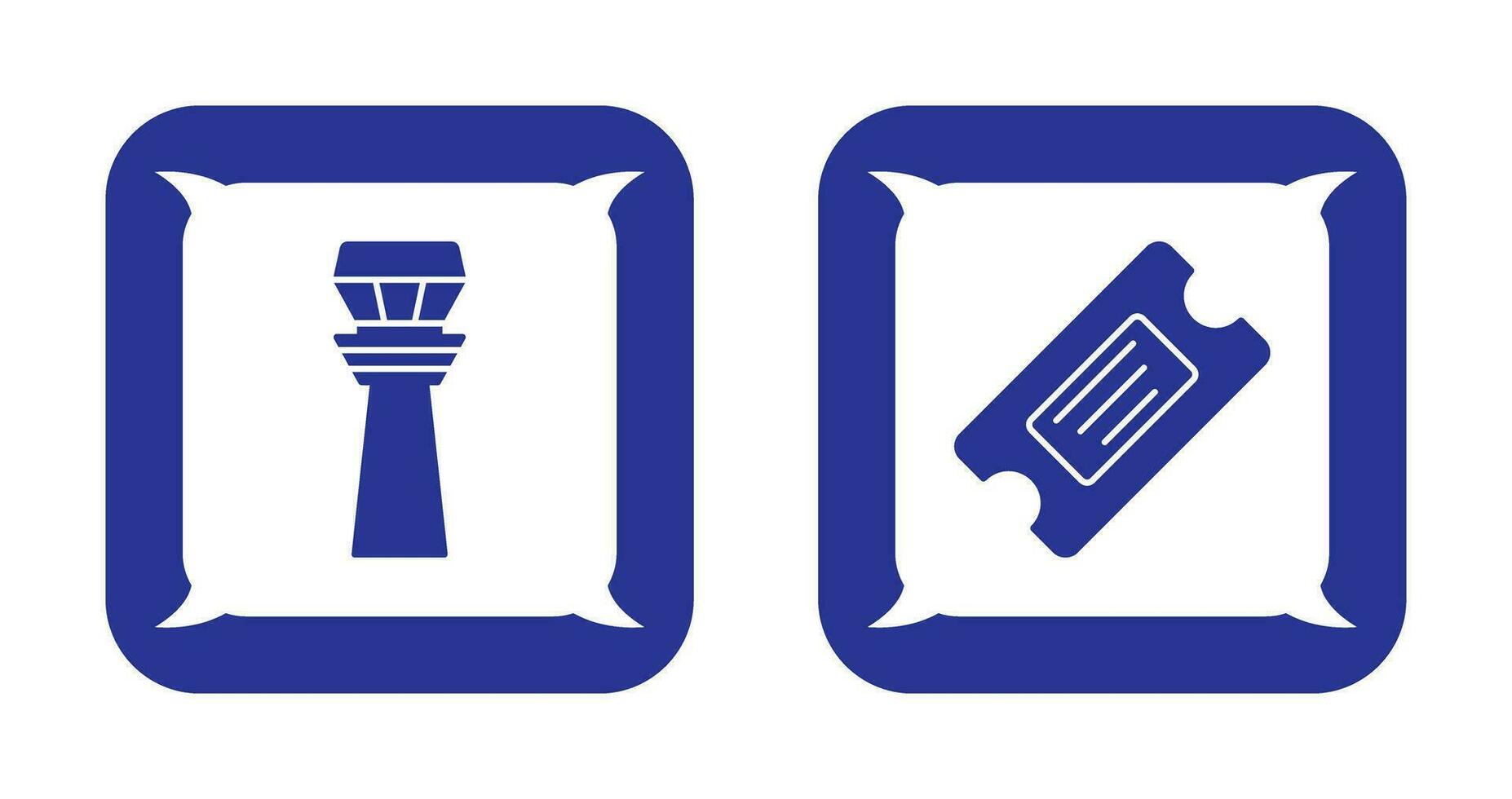 Control Tower and Ticket Icon vector