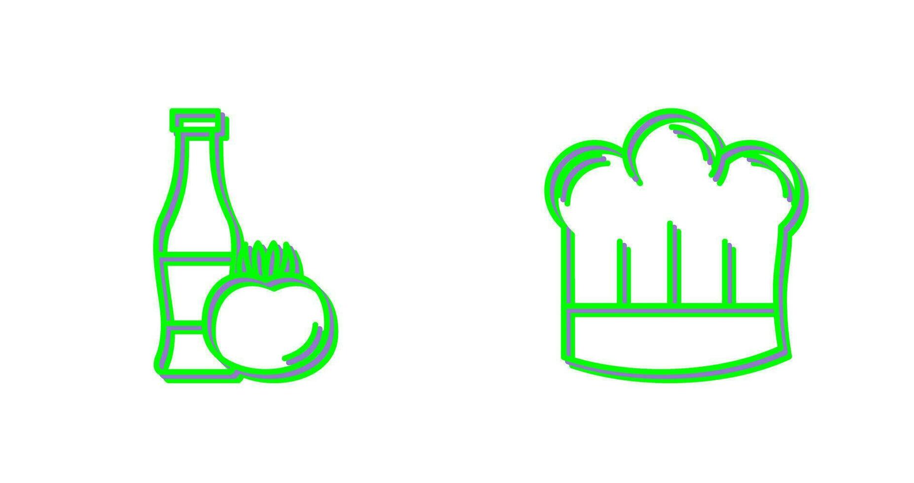 Tomato ketchup and Chef Hat Icon vector