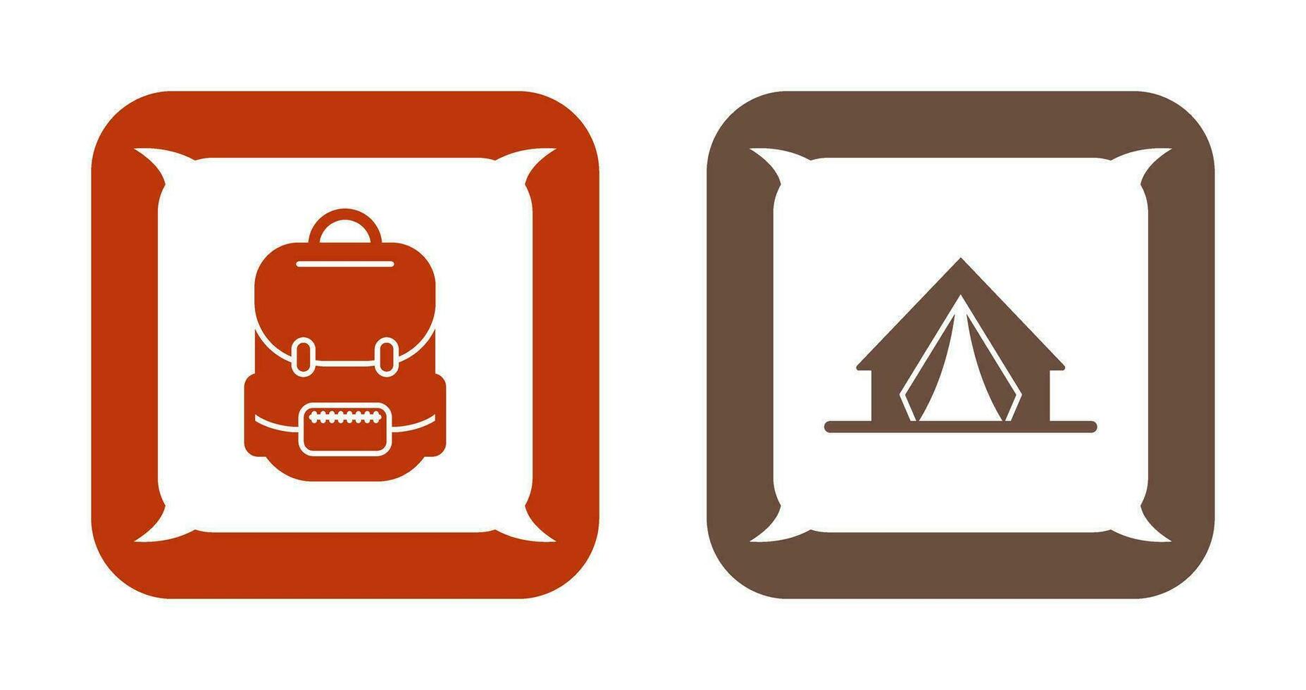 bolso y acampar icono vector