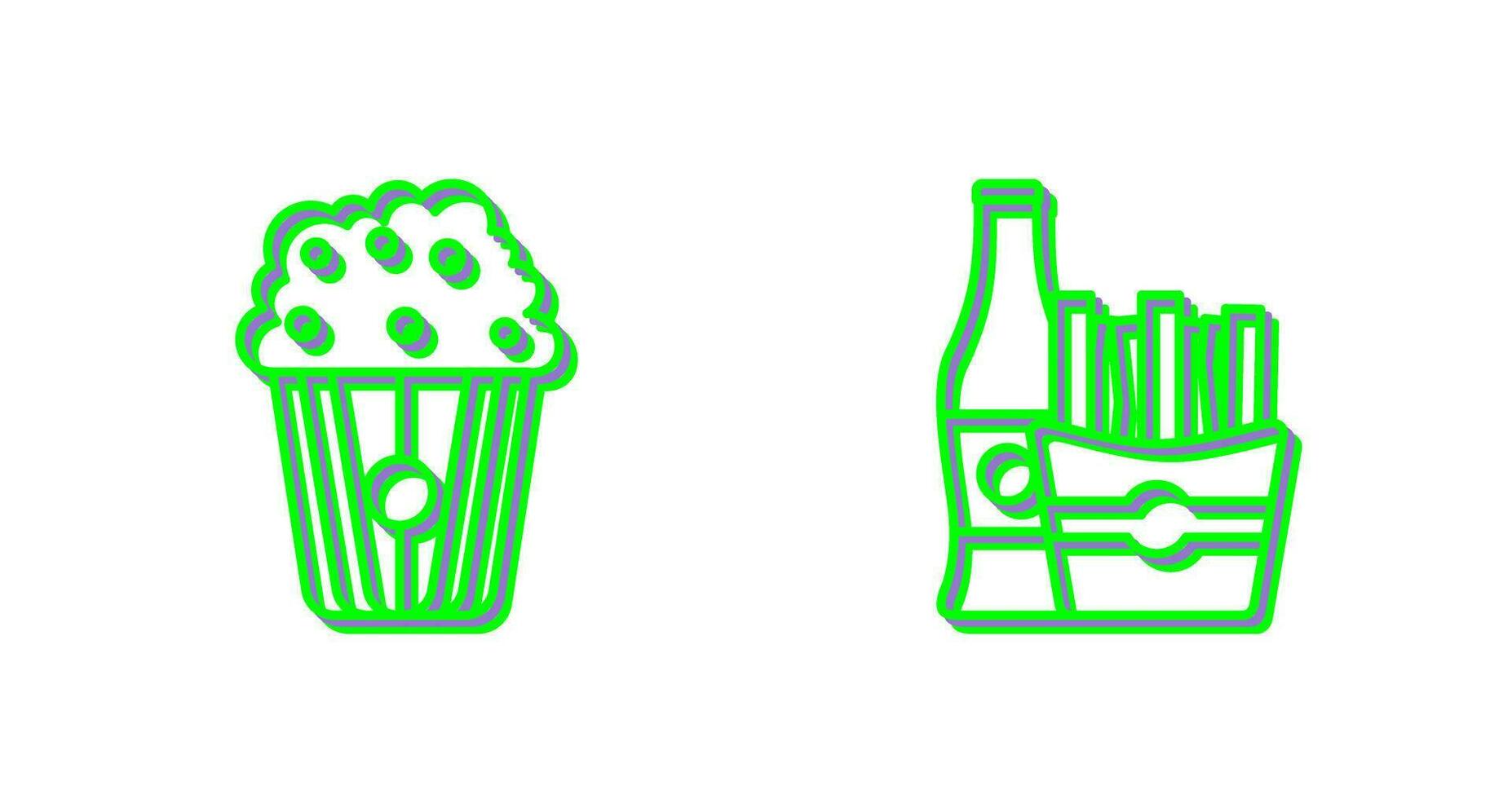 Pop corn and French  Icon vector