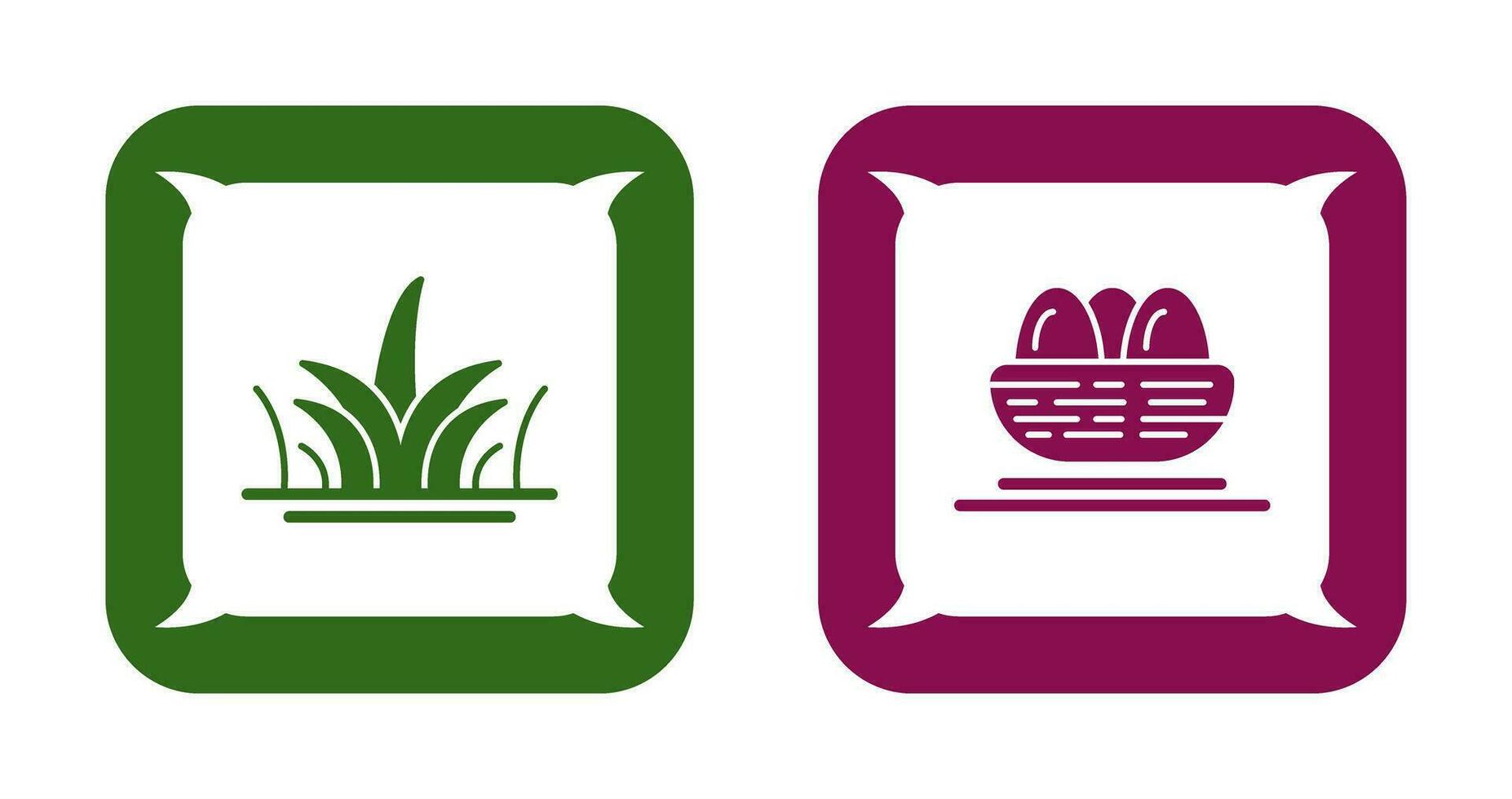 Grass and Eggs Icon vector