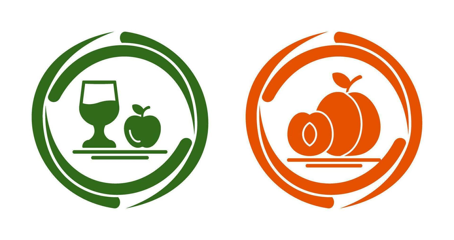 Healthy and Apricot Icon vector