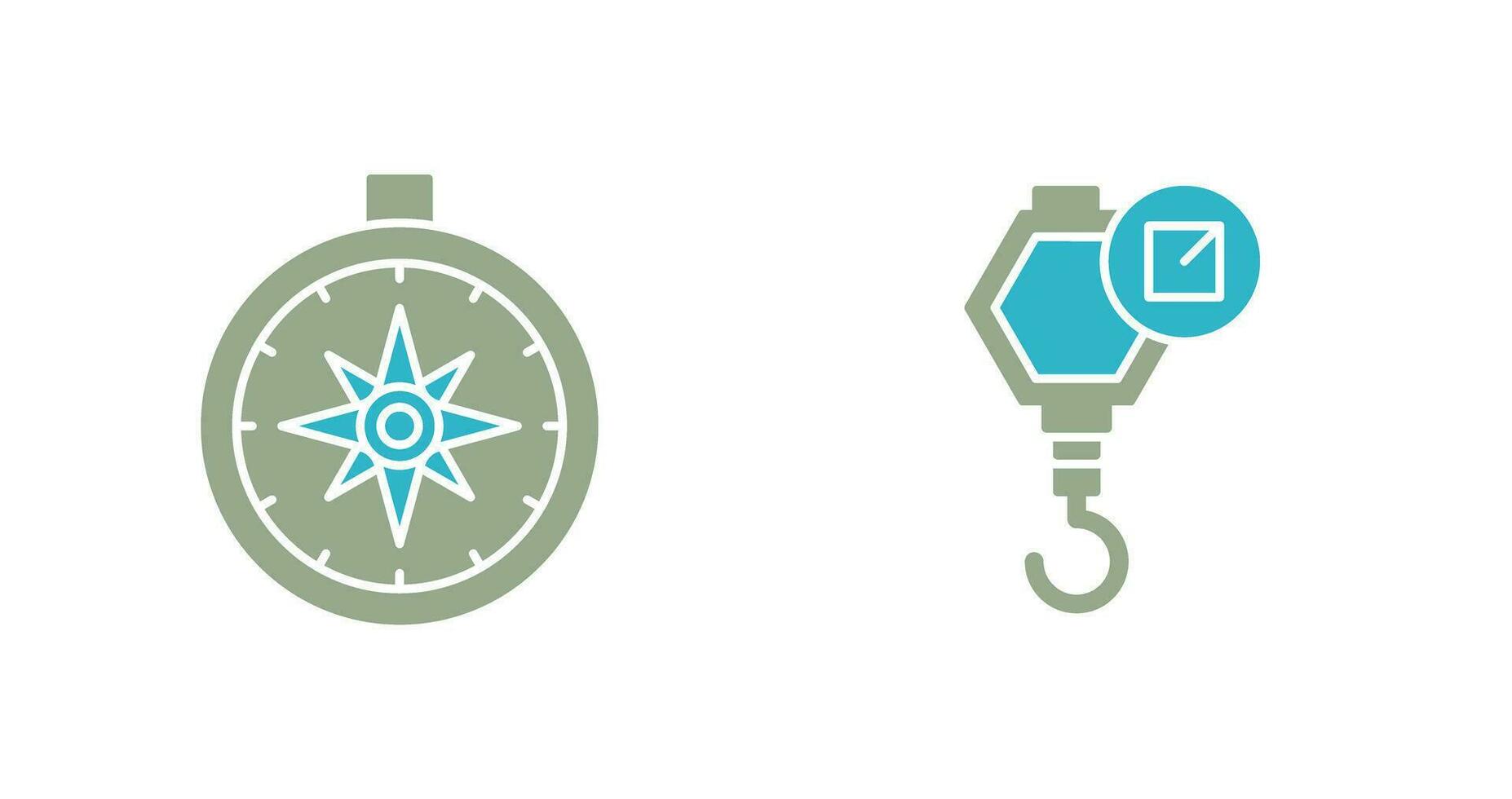 compass and hook Icon vector