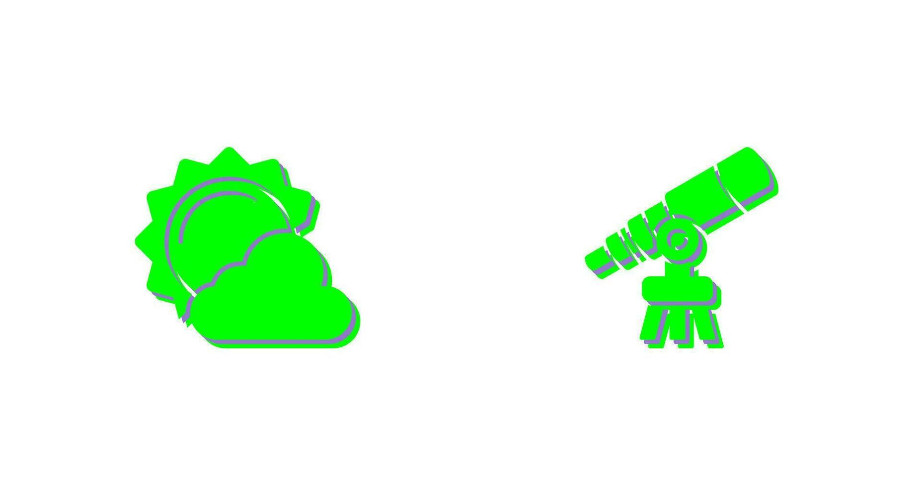 sun and telescope Icon vector