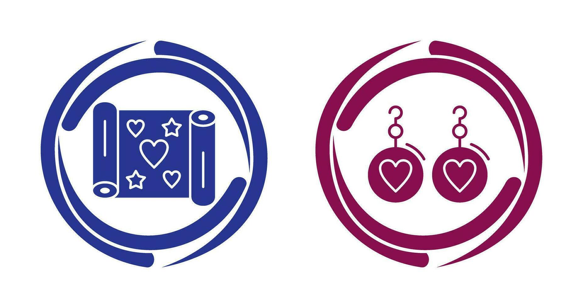 Gift Wrap and Earrings Icon vector