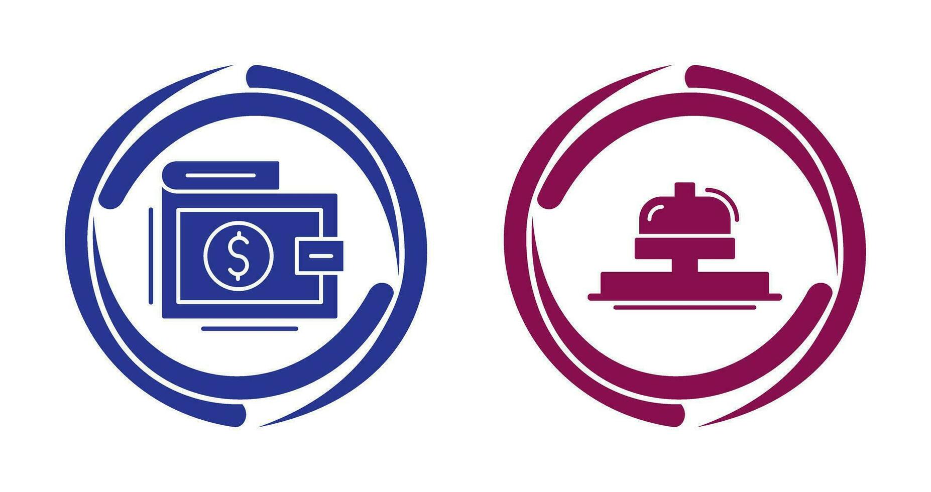 Wallet and Bell Icon vector