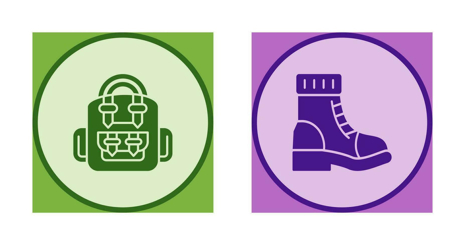 Backpack and Boots Icon vector