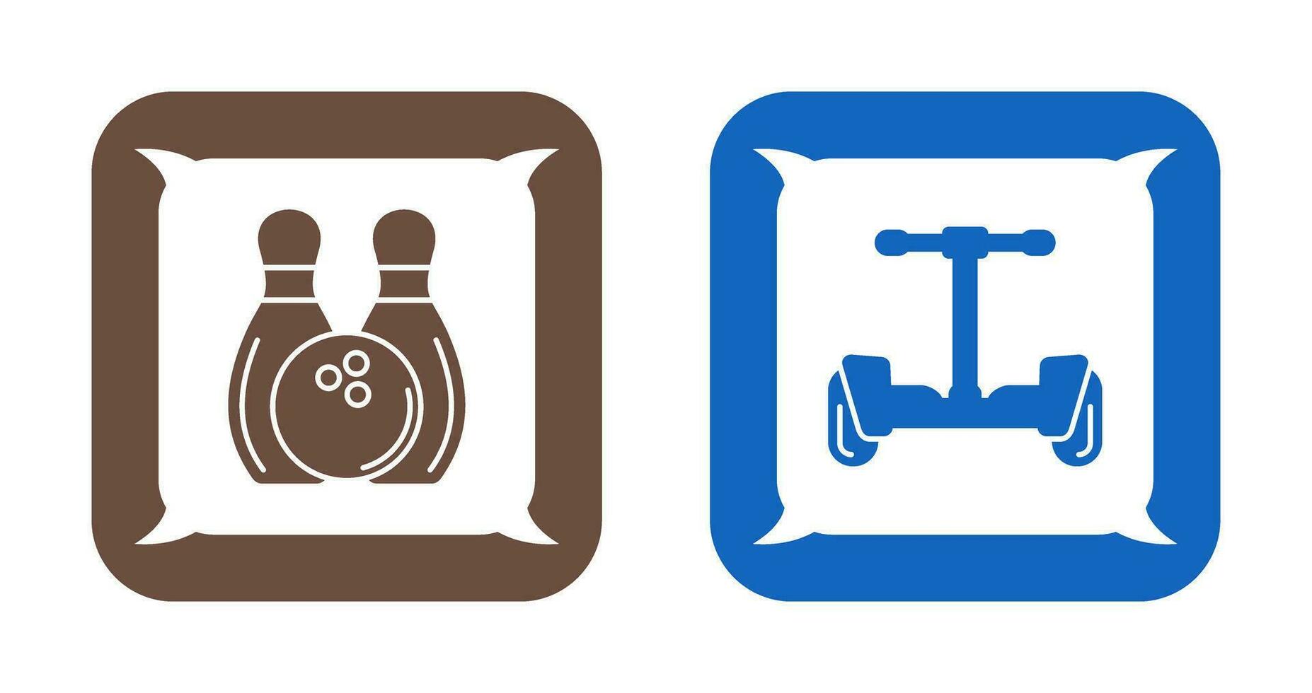 Bowling and Hoverboard Icon vector