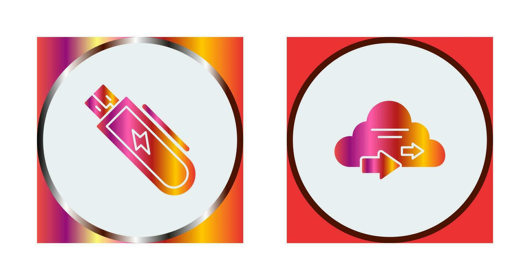 Usb and Cloud  Icon vector