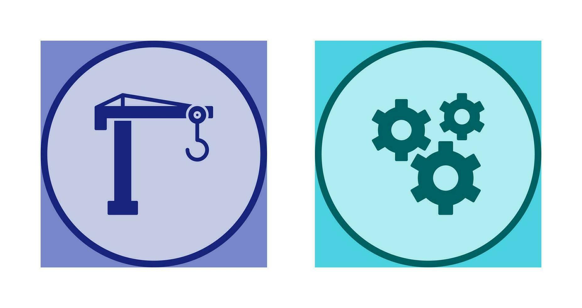 Crane and Gears Icon vector