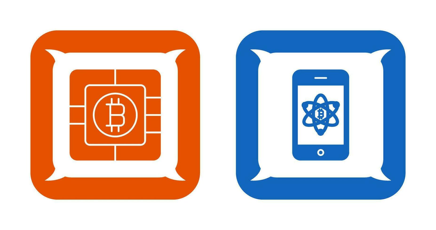 Bitcoin Chip and Mobile Icon vector