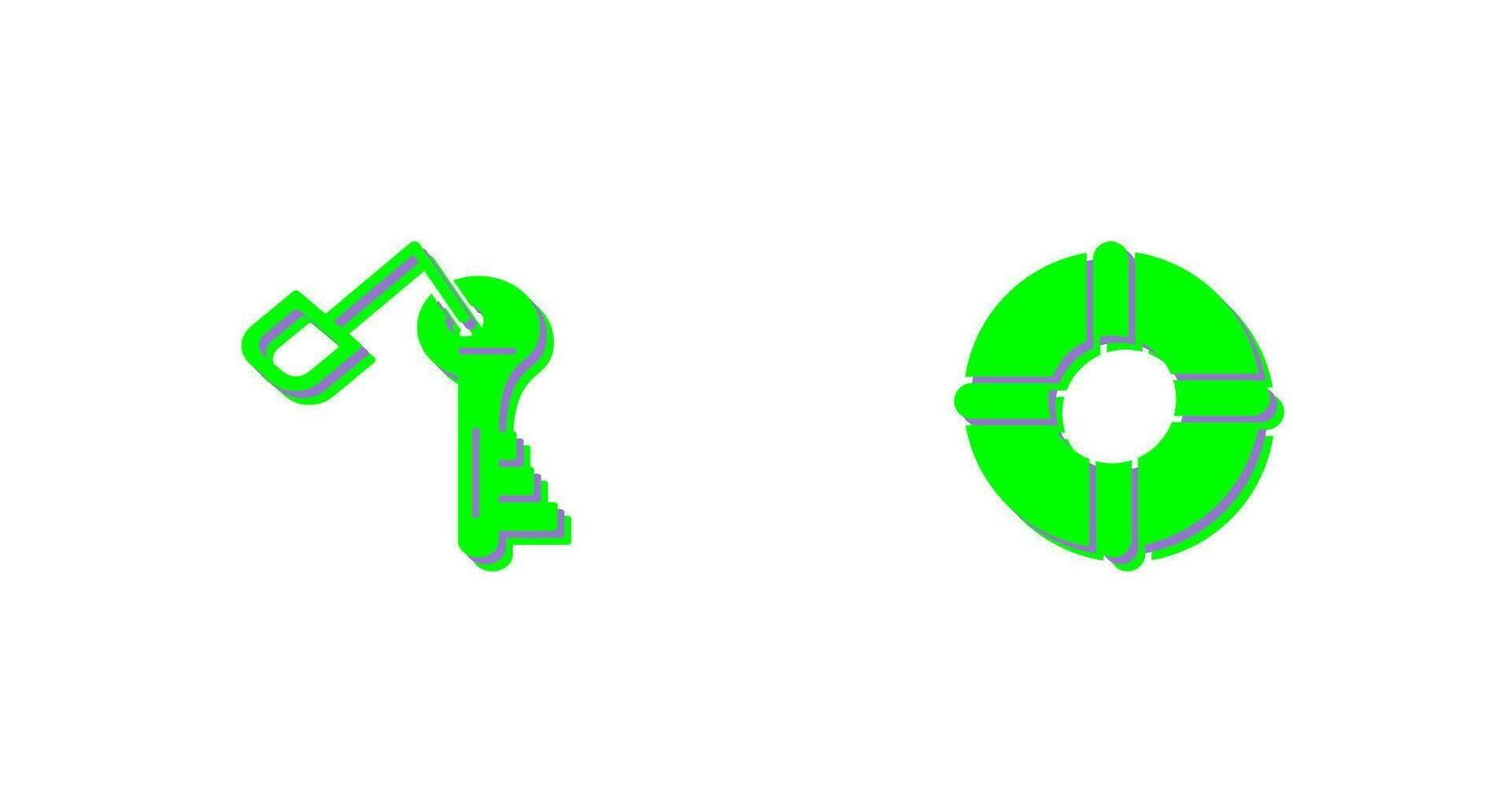 Key and Lifebuoy Icon vector