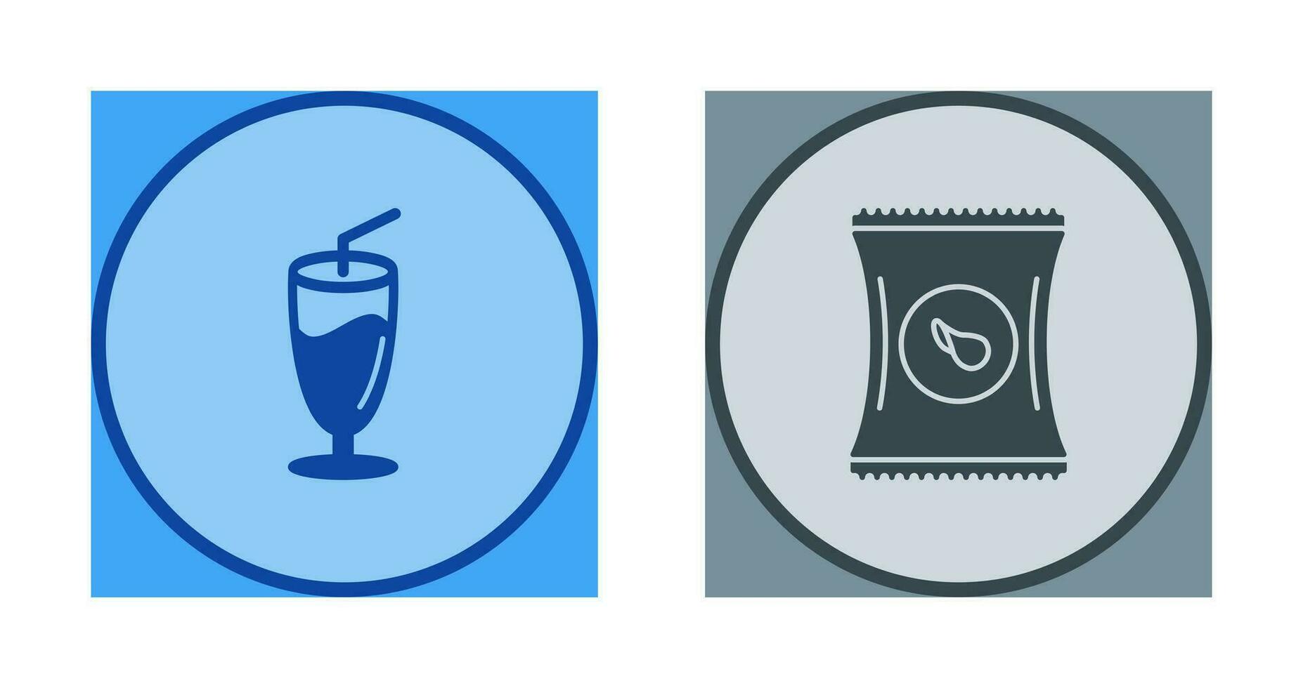 Milkshake and Chips Icon vector