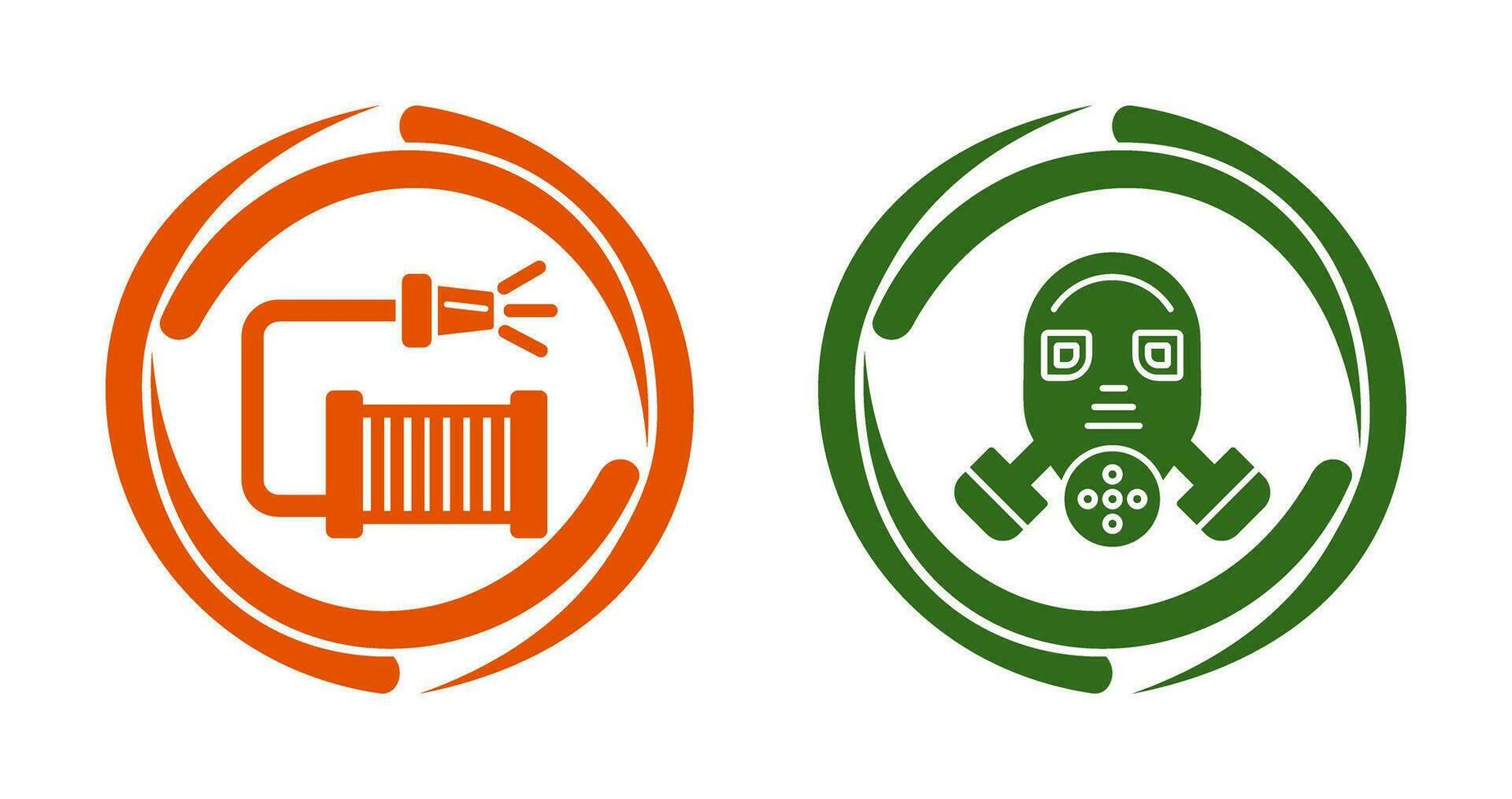 Water Hose and Gas Mask Icon vector