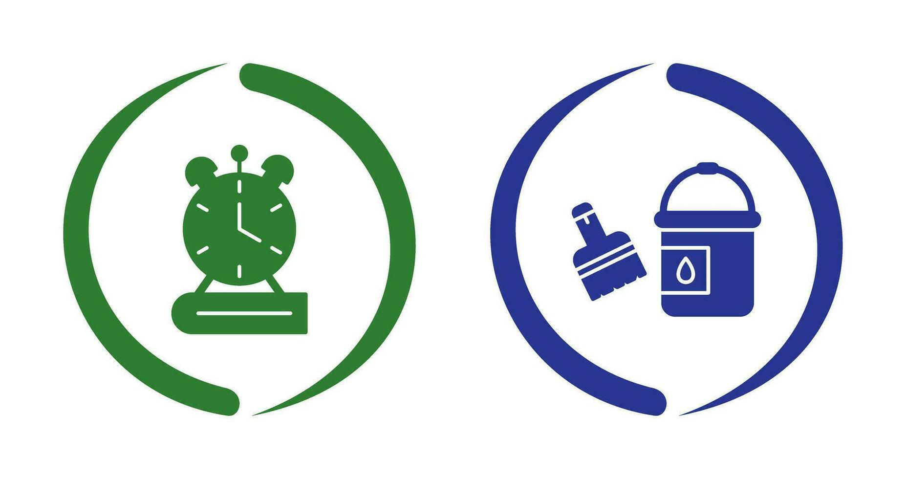 Paint Brush and Alarm Clock Icon vector