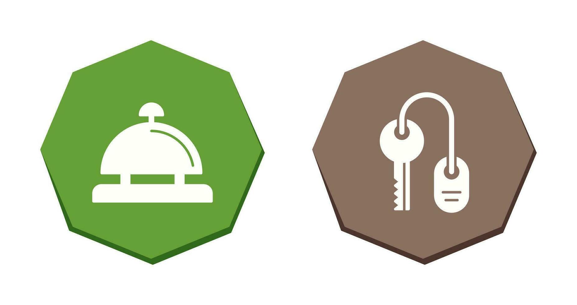 Room key and Desk Bell Icon vector