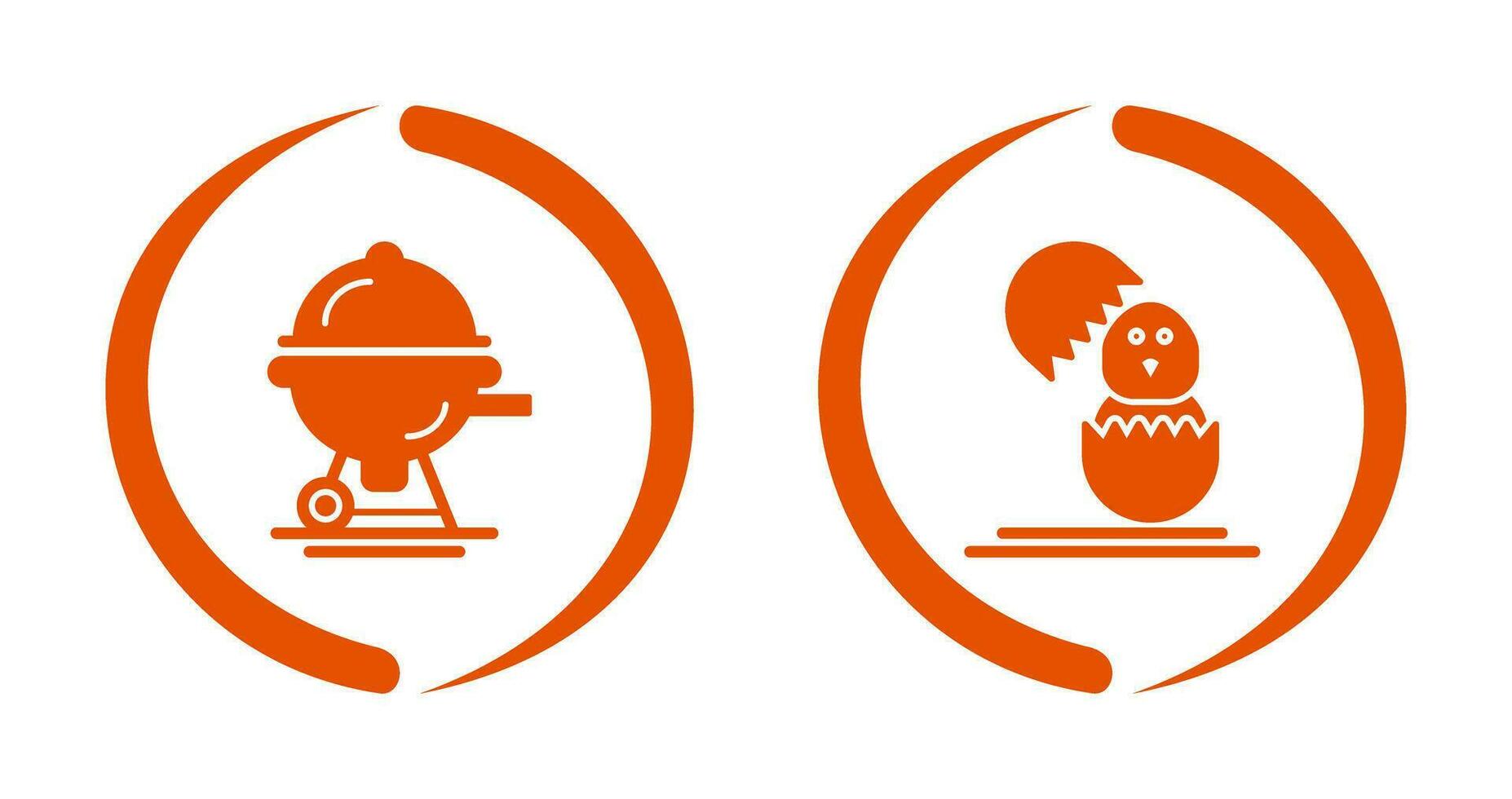 Barbecue and Chick Icon vector