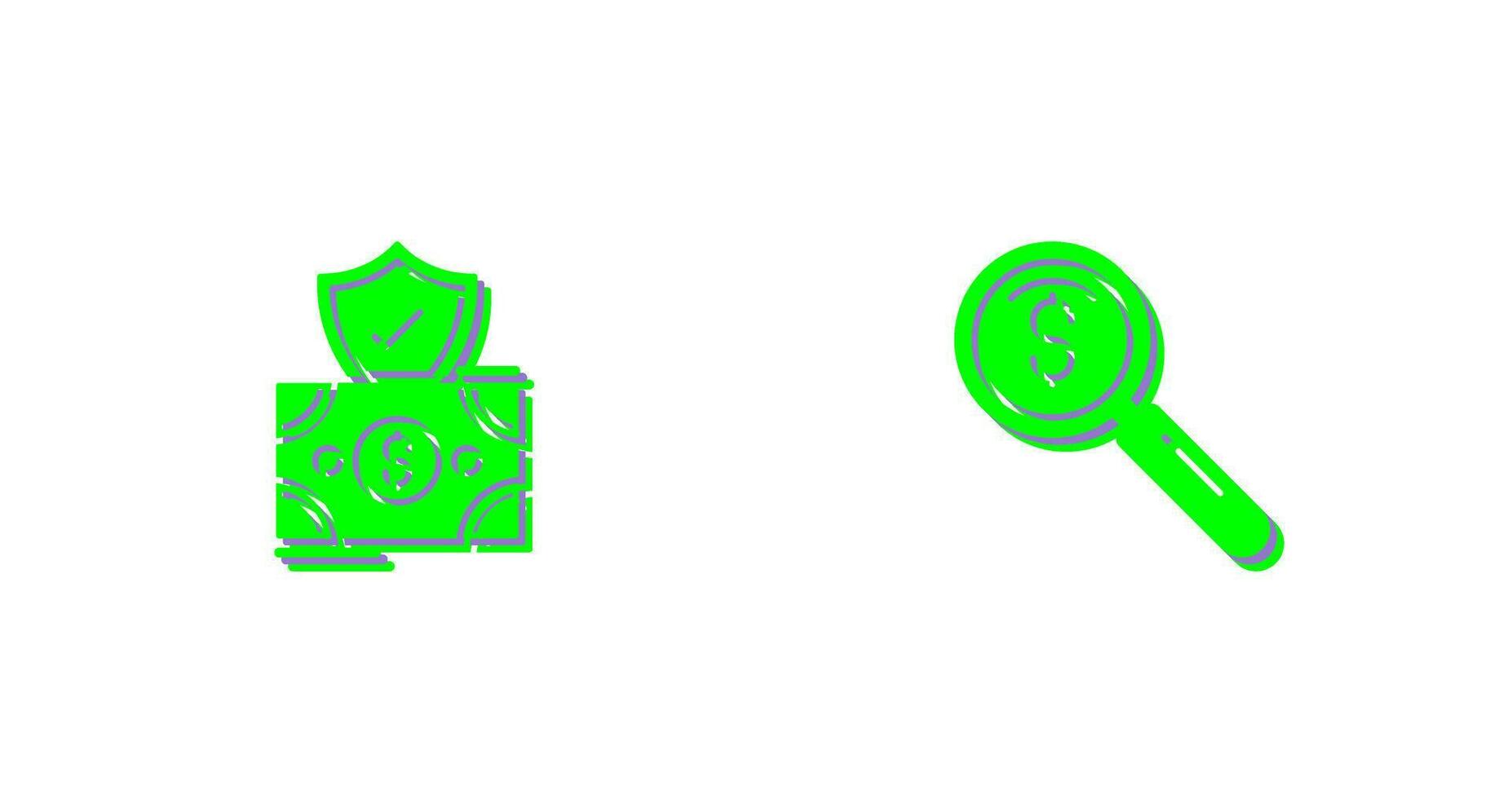 Investment and magnifier Icon vector