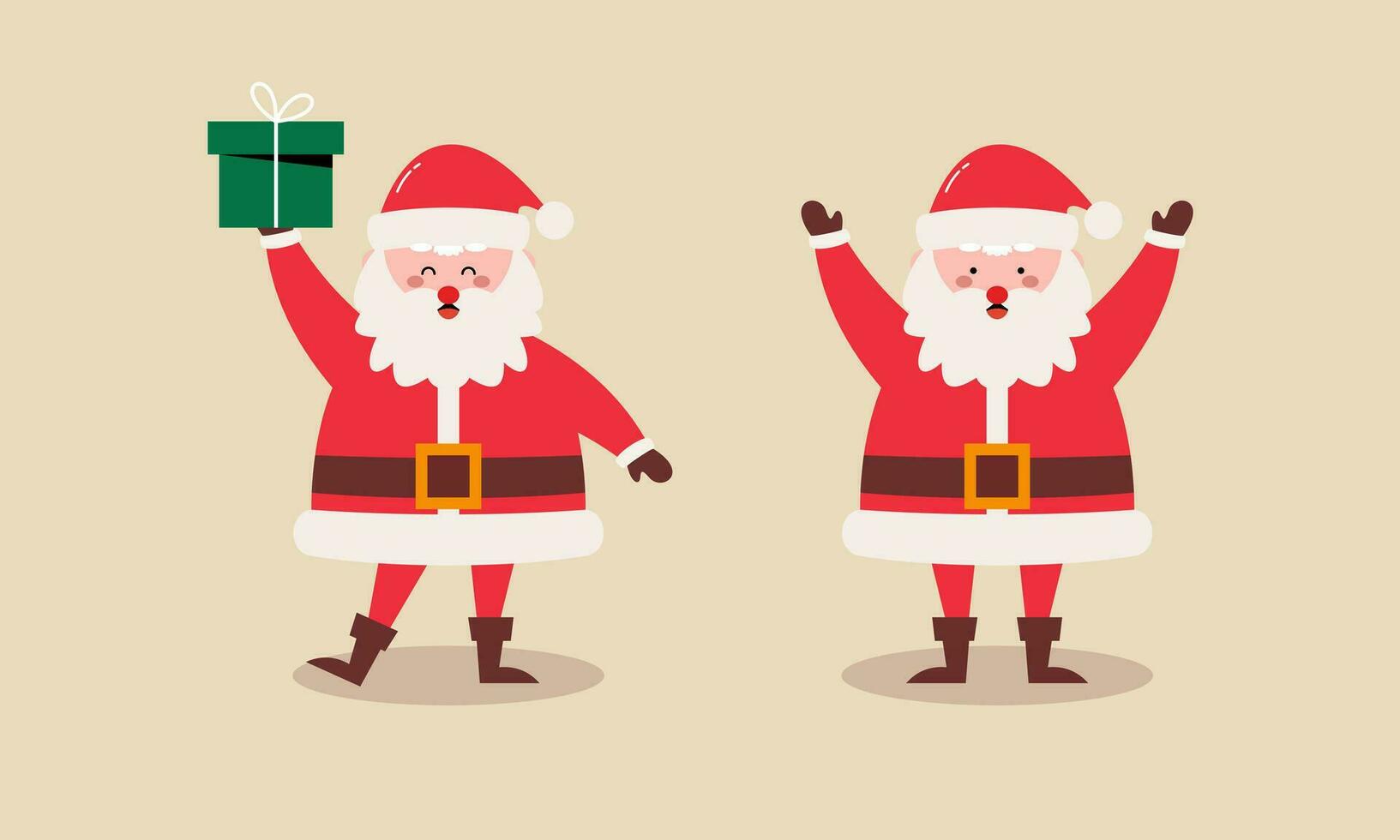 Hand Drawn Collection of Santa Claus for Christmas Holiday Character Illustration vector