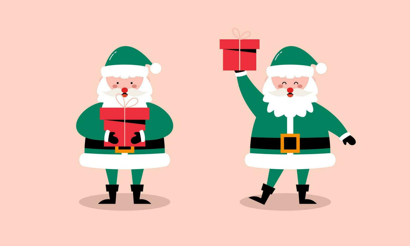 Hand Drawn Collection of Santa Claus for Christmas Holiday Character Illustration vector