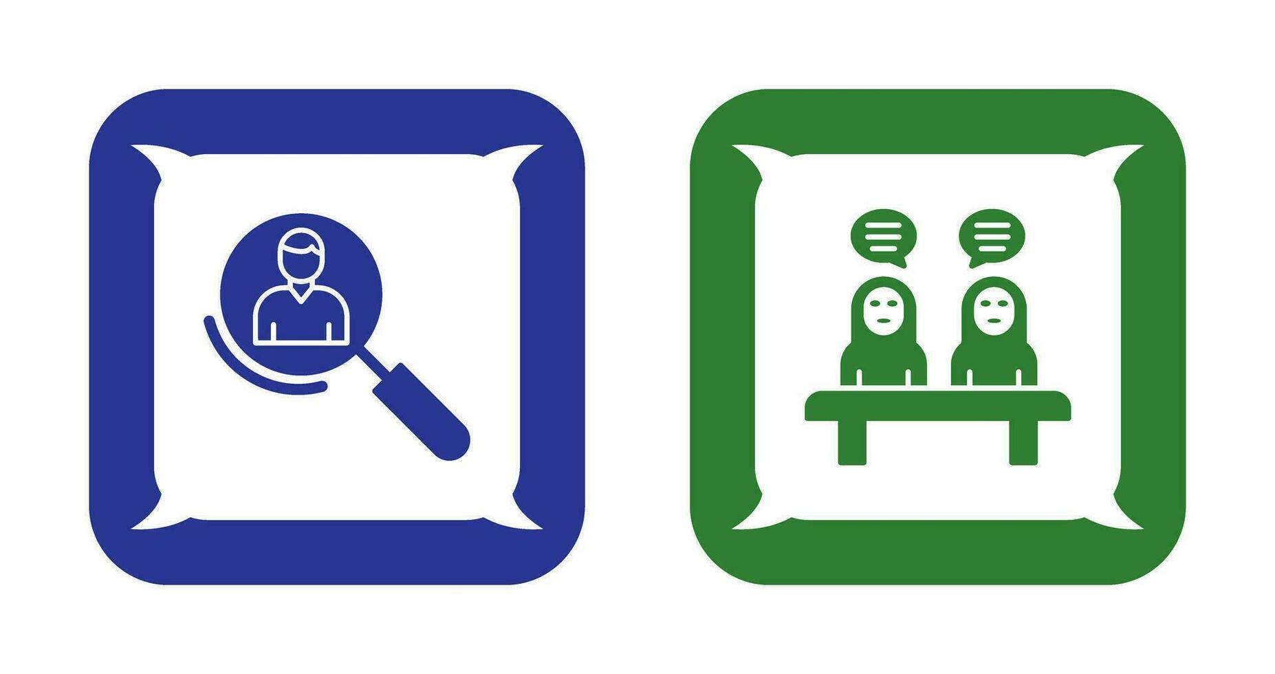 Magnifier and Meeting  Icon vector