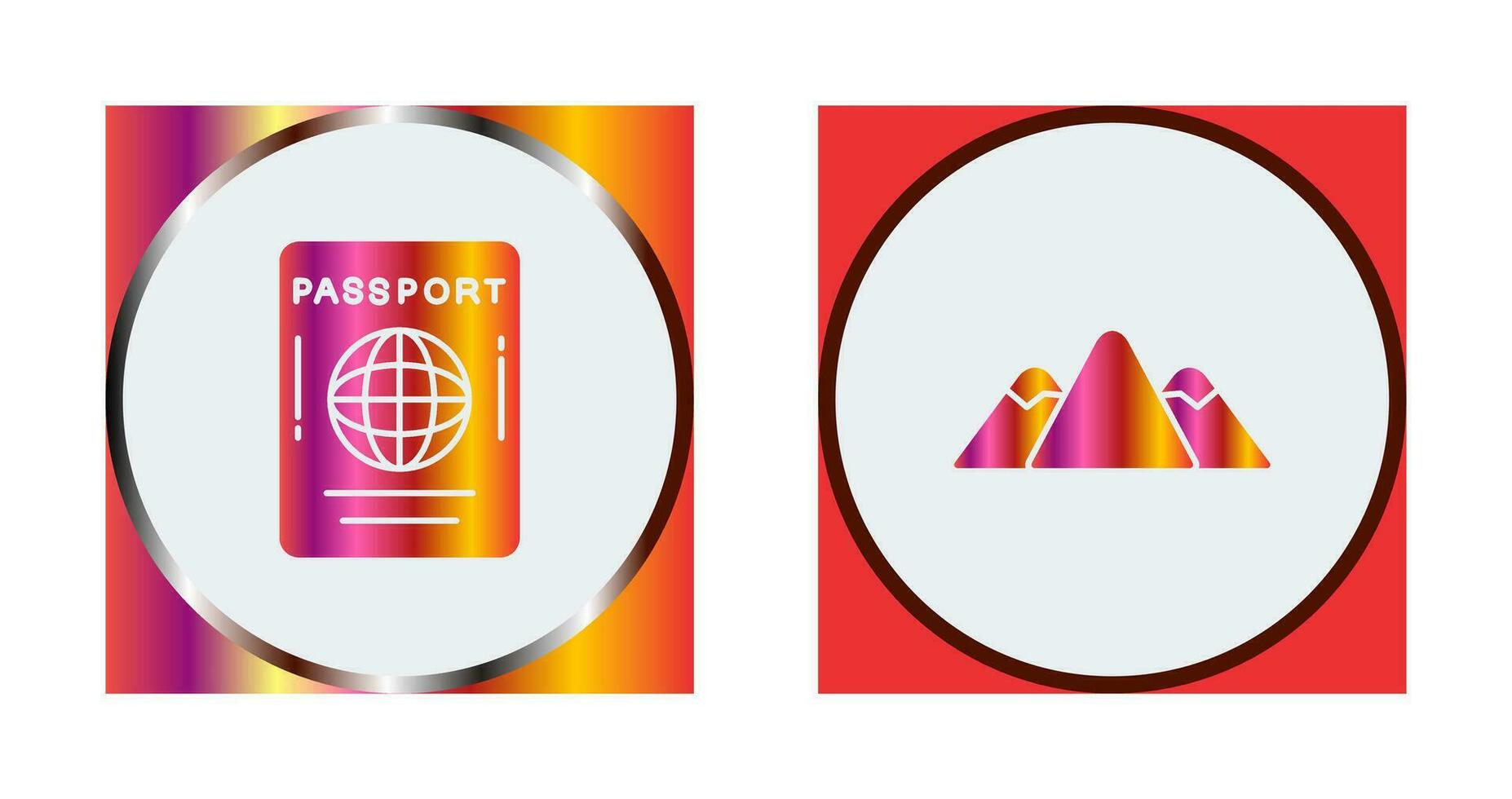 Passport and Mountain Icon vector