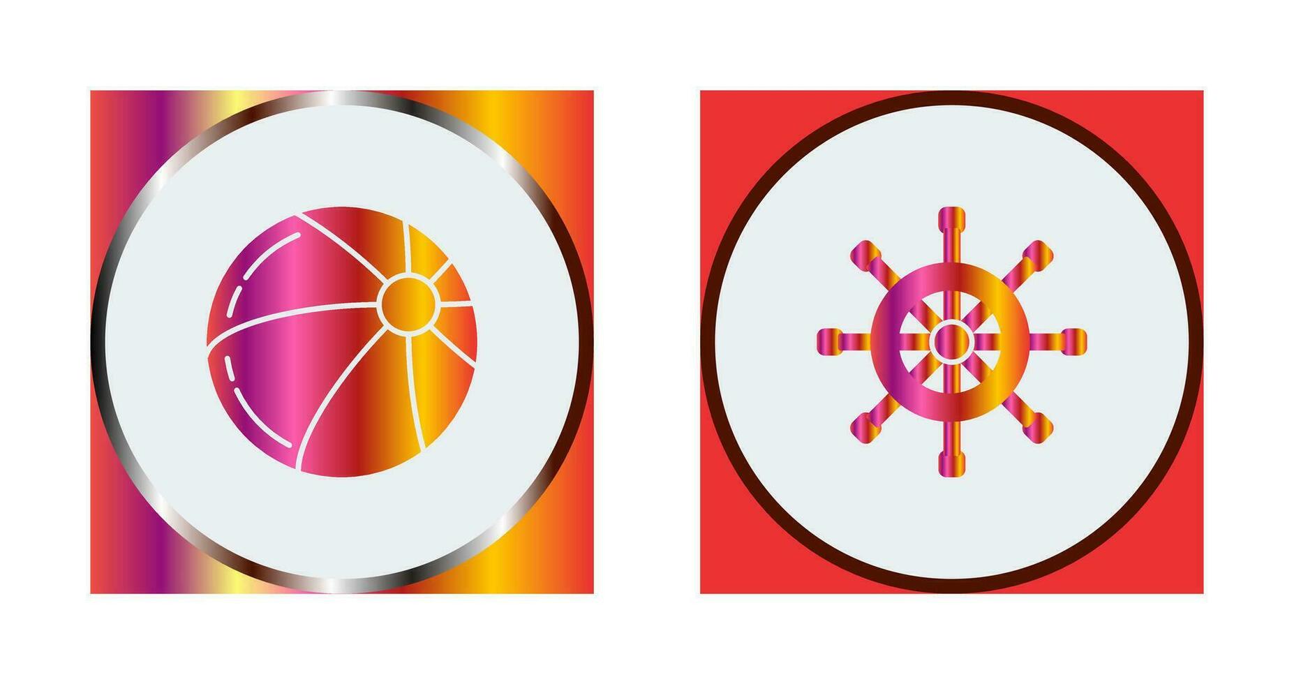 Beach Ball and Rudder Icon vector