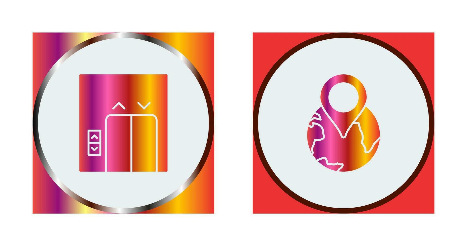 Elevator and World tour Icon vector