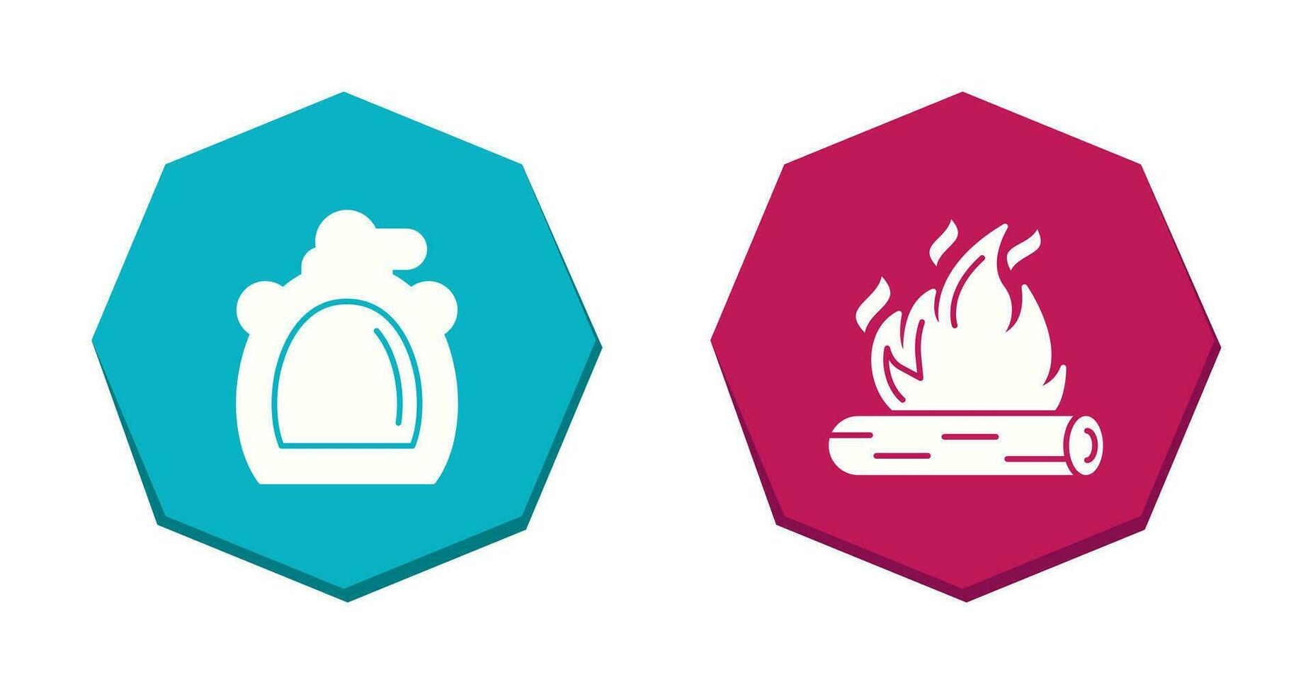 Canteen and Bonfire Icon vector