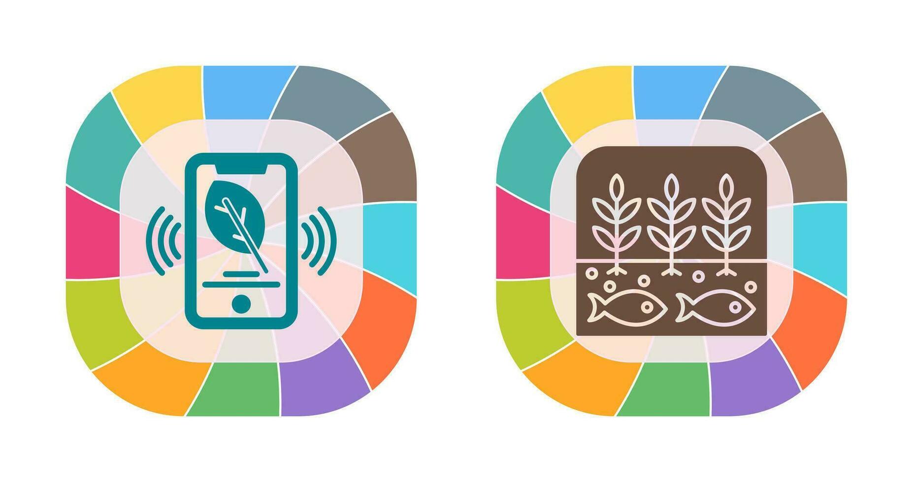 Smart Phone and Hydroponic Icon vector