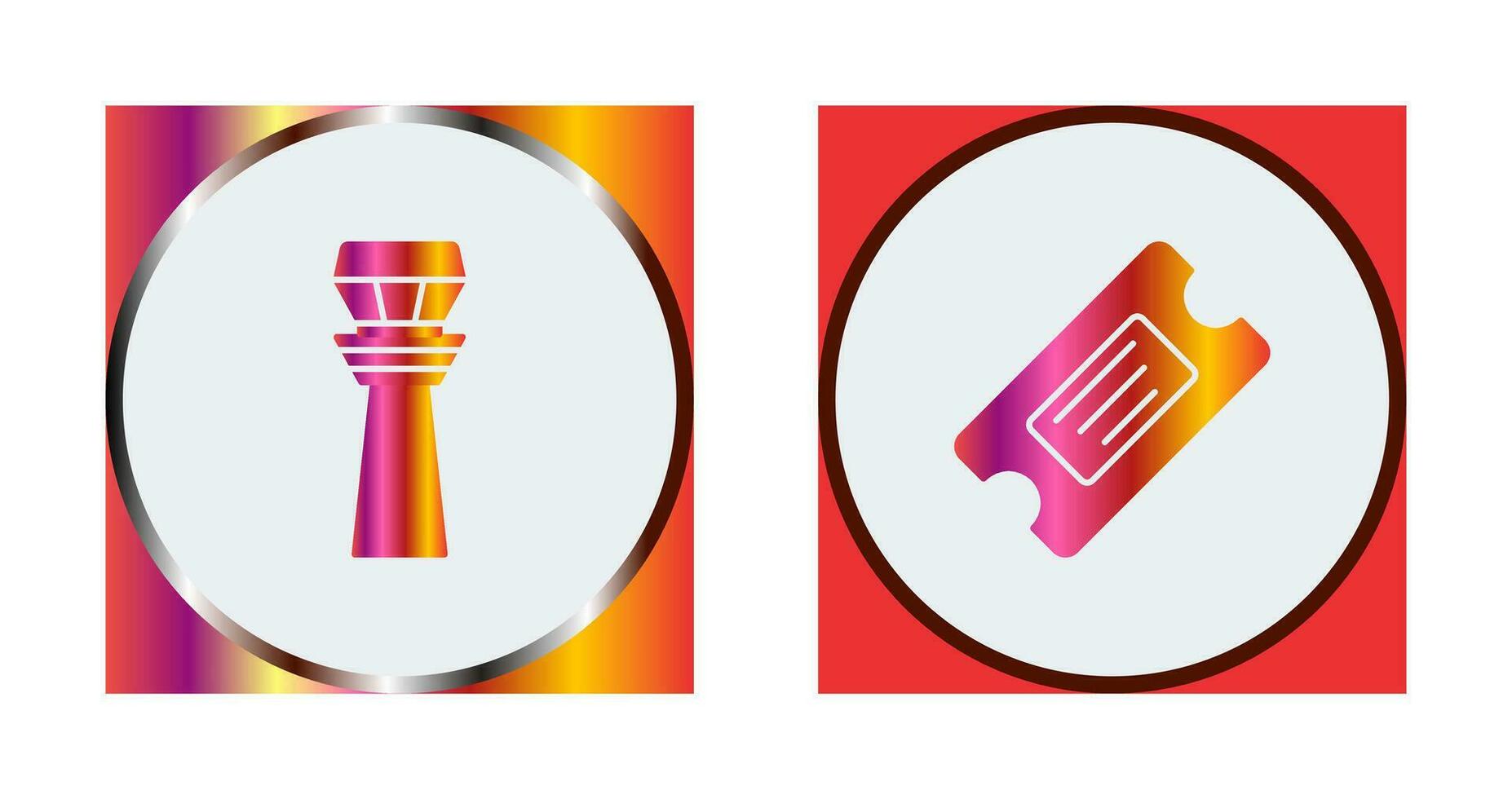 Control Tower and Ticket Icon vector