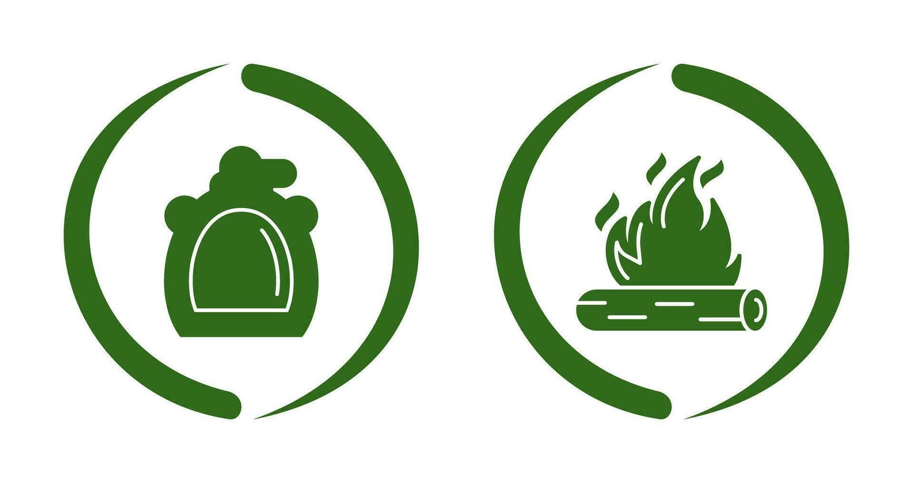 Canteen and Bonfire Icon vector