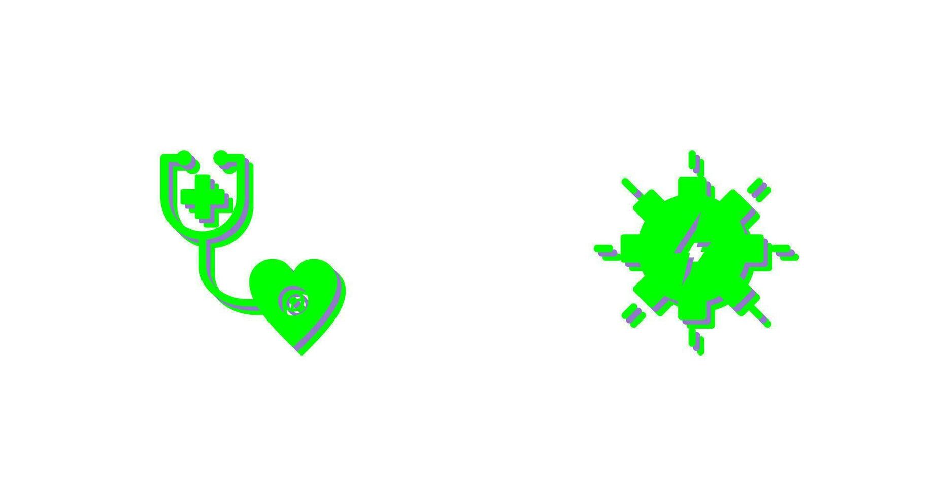Phonendoscope and Electricity Icon vector