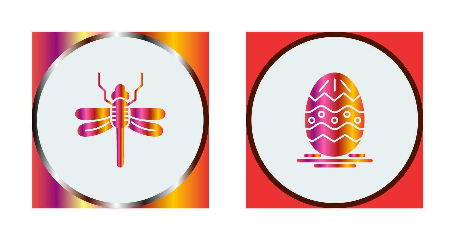 Dragonfly and Easter  Icon vector