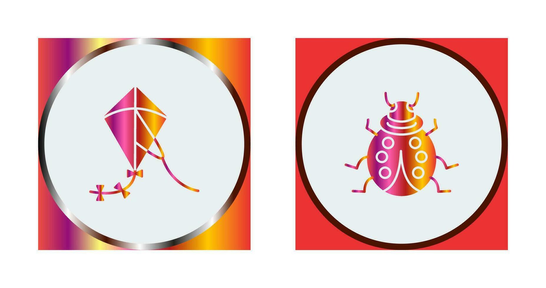 Kite and Ladybug Icon vector