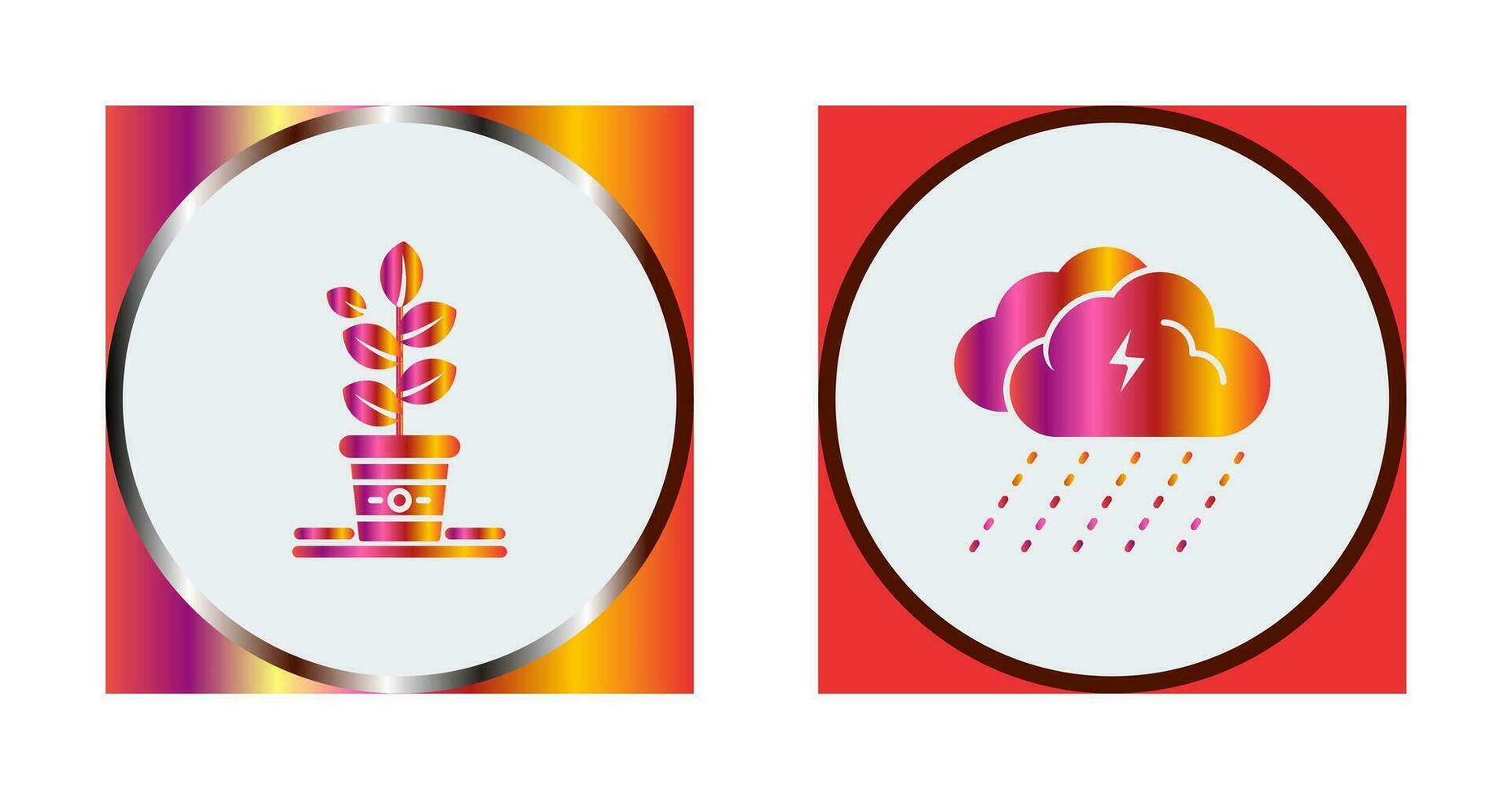 Planting and Rainy Day Icon vector