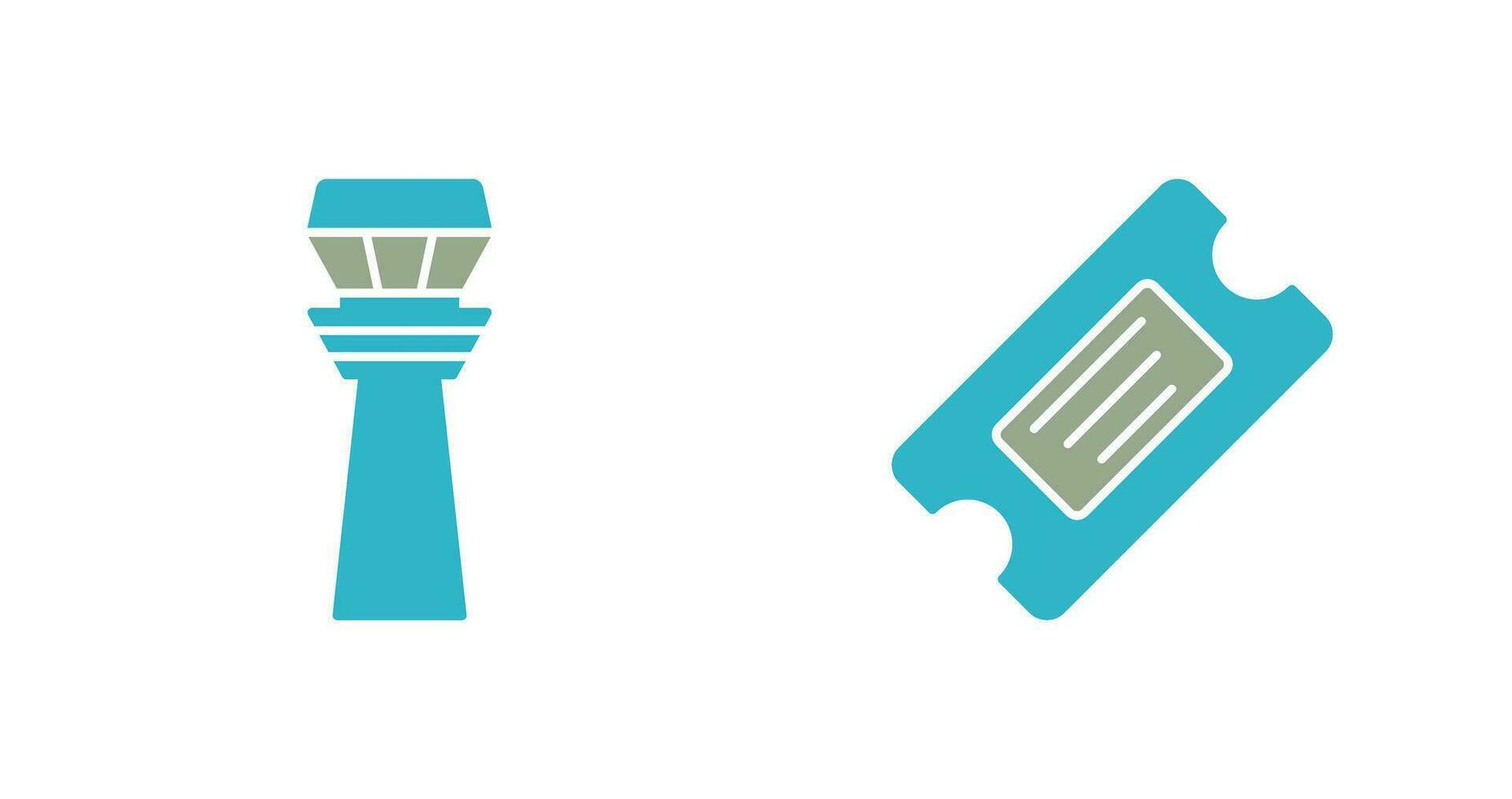 Control Tower and Ticket Icon vector