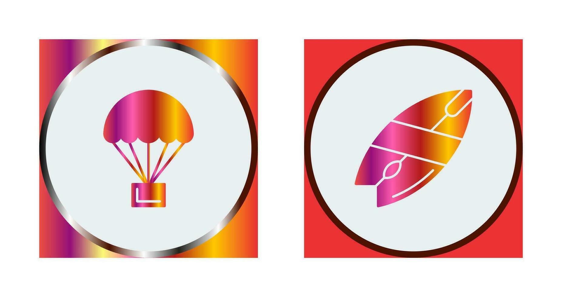 Parachute and Surfboard Icon vector