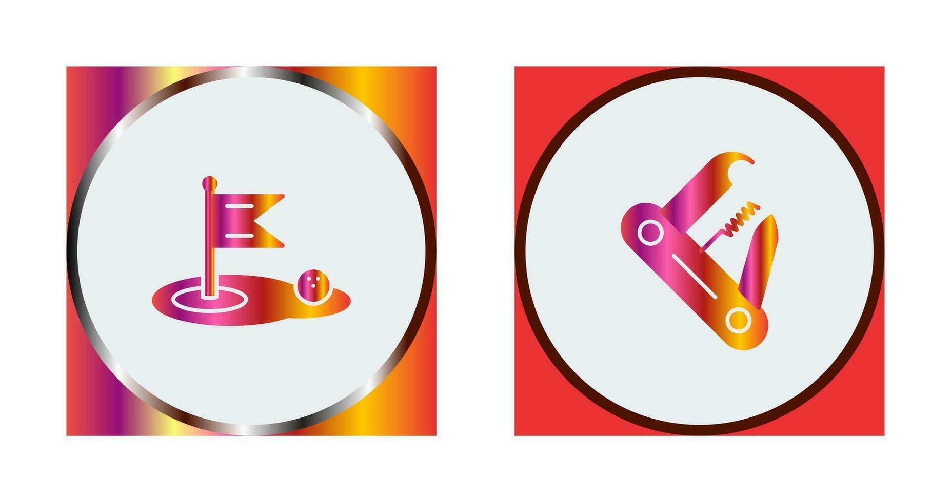 Golf and Swiss Army Knife Icon vector