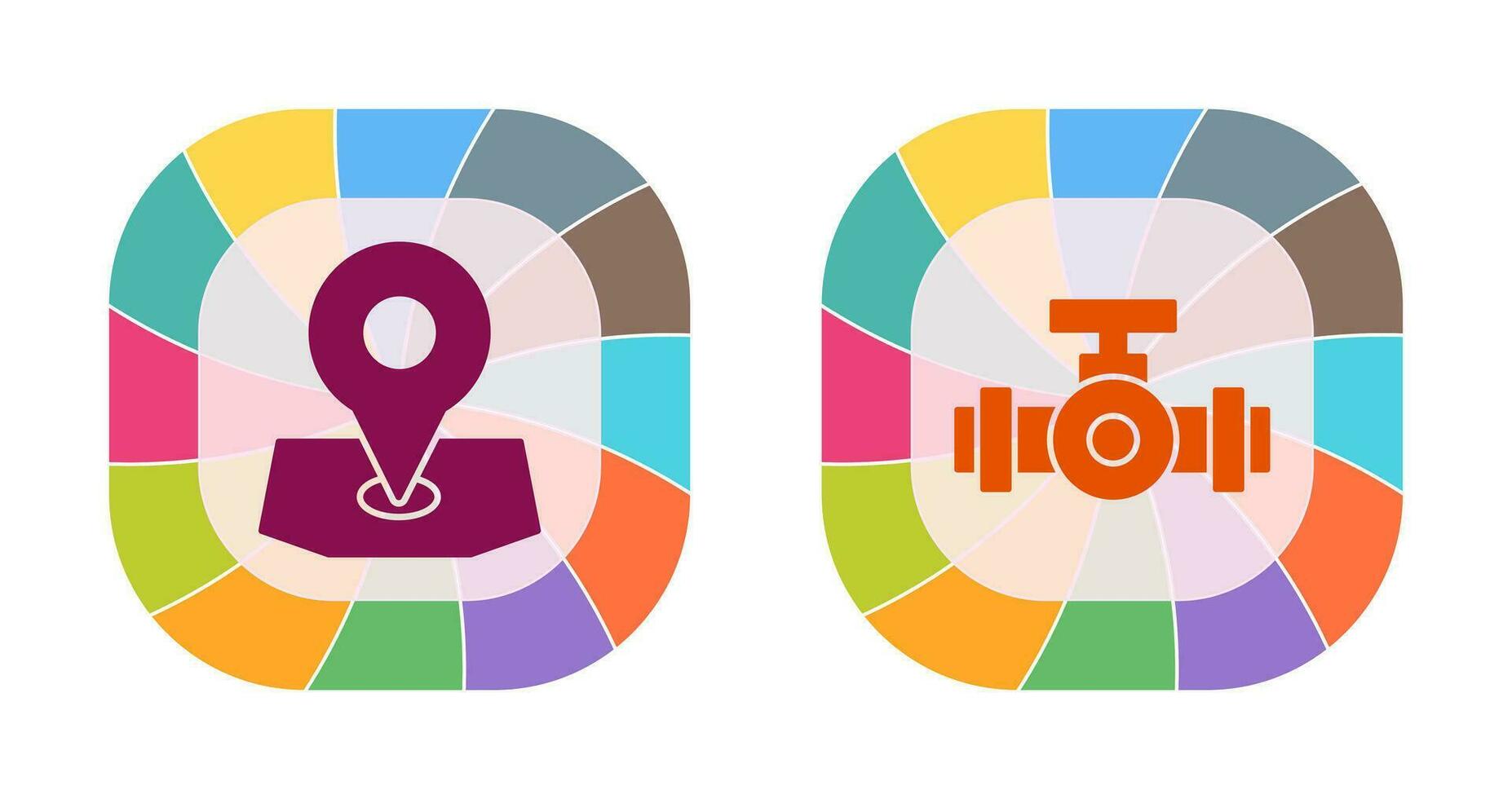 Location and Plumbing Icon vector