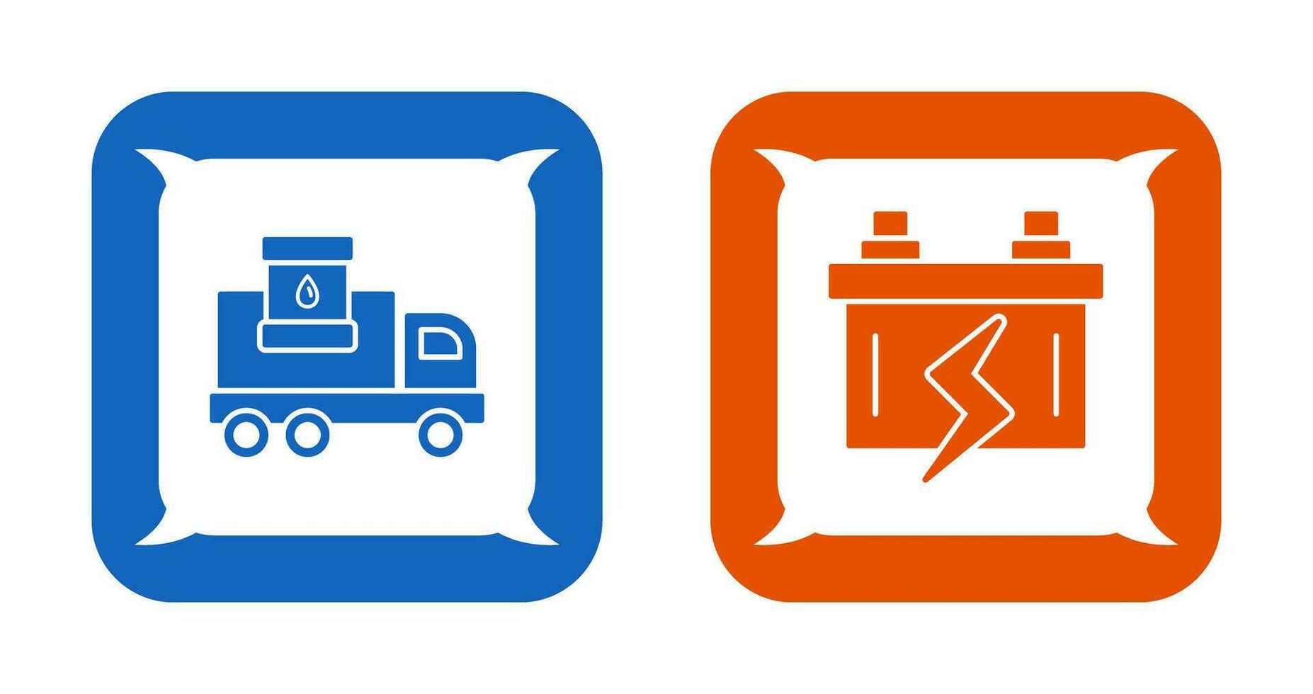 Fuel Truck and Battery Icon vector