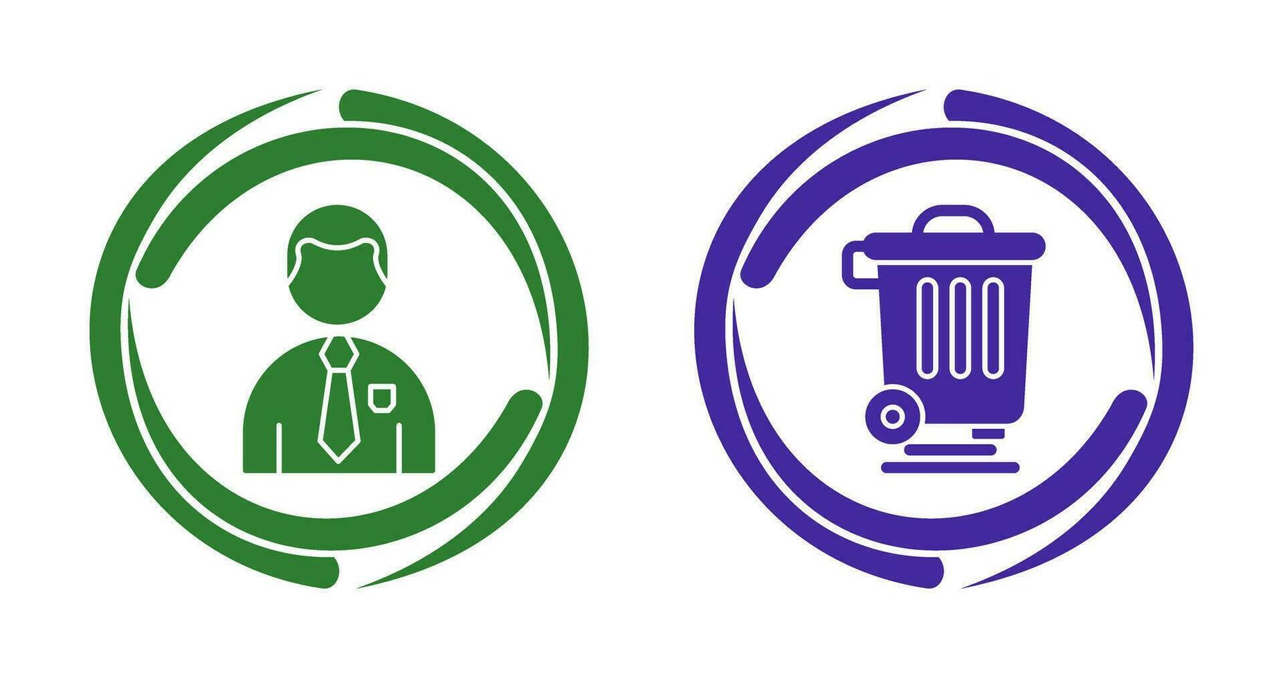 Employee and Dustbin Icon vector