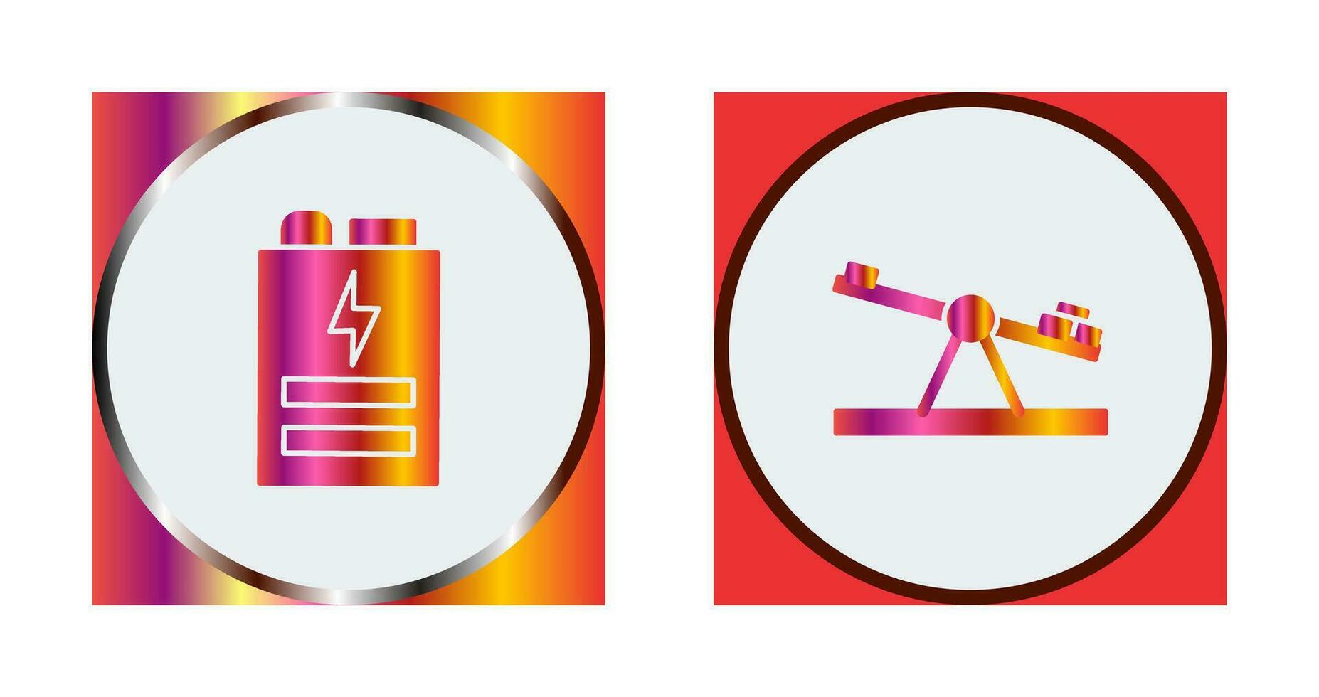 Battery and Seesaw Icon vector